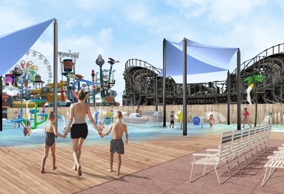 New Bayside Pier water play area enhancements at The Boardwalk at Hersheypark.