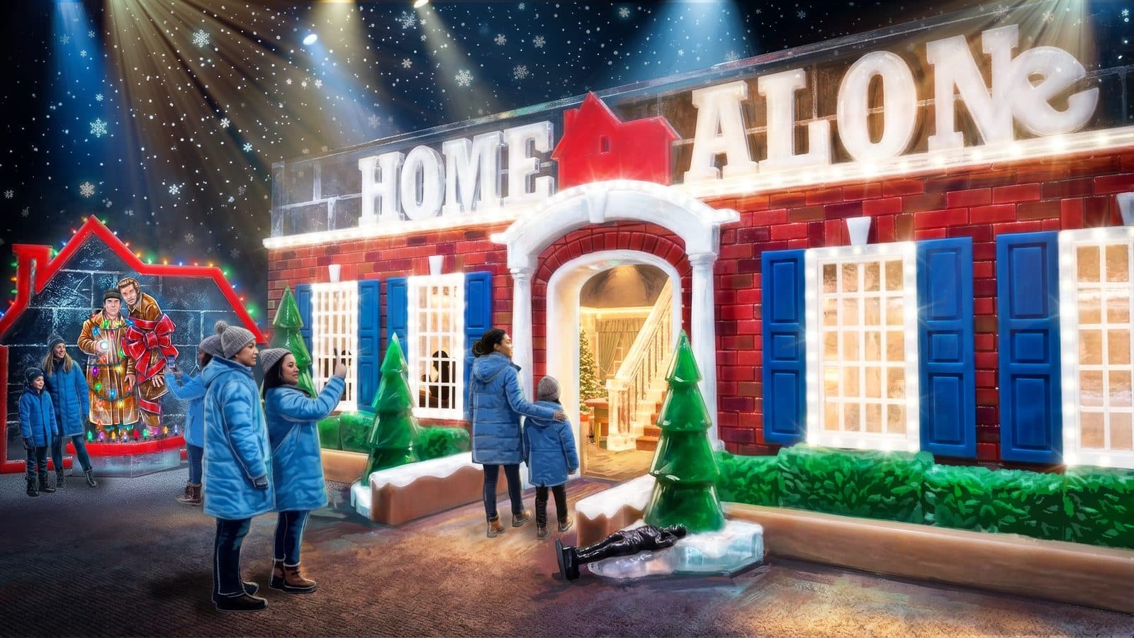 Rendering of the Home Alone themed ice entrance at Gaylord Opryland