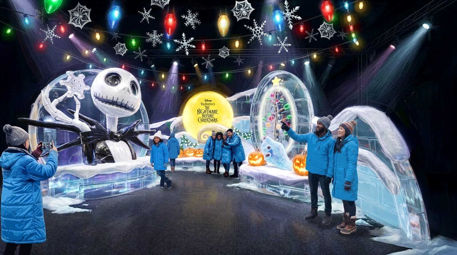 Rendering of The Nightmare Before Christmas ice entrance at Gaylord Rockies