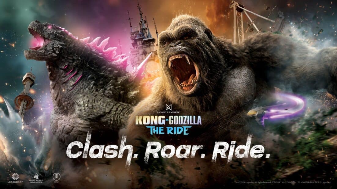 Kong x Godzilla The Ride promotional artwork at Lotte World Adventure