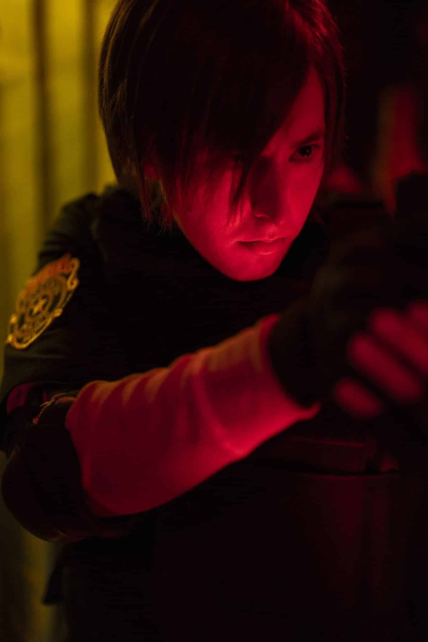 Leon S. Kennedy in his Raccoon City Police Department uniform at the Resident Evil takeover at Universal Horror Unleashed.